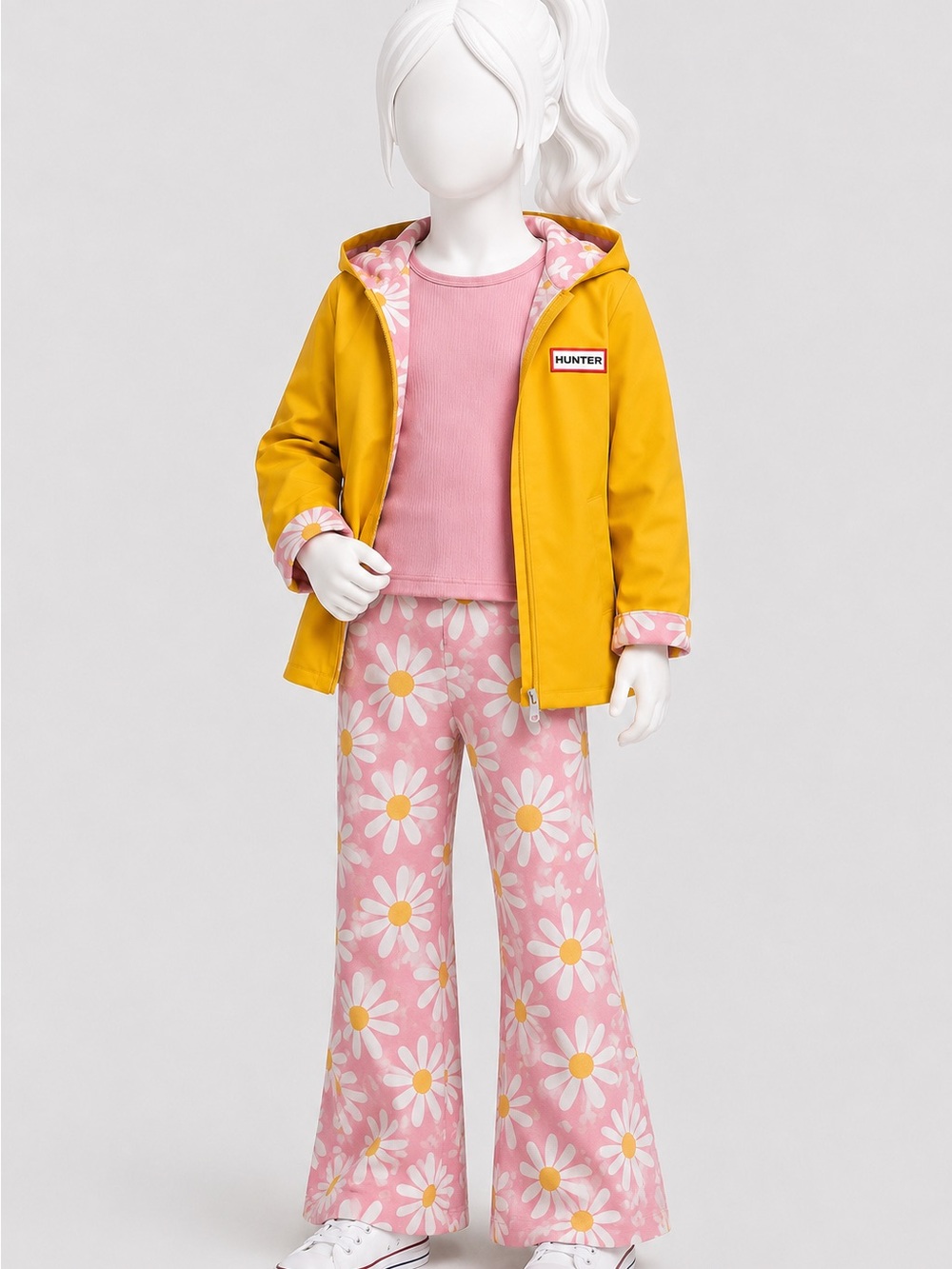 Hunter Kids 3 Piece Rain Set NWT Size 4 Pink Daisy Rain Set
